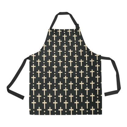 Cross Pattern Print Design 03 Apron with Pocket