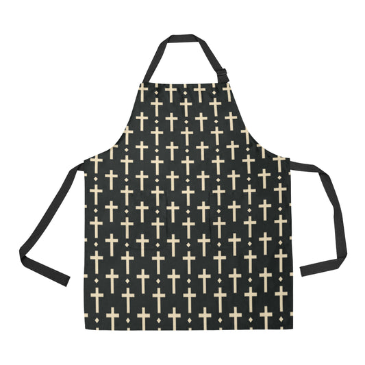 Cross Pattern Print Design 03 Apron with Pocket