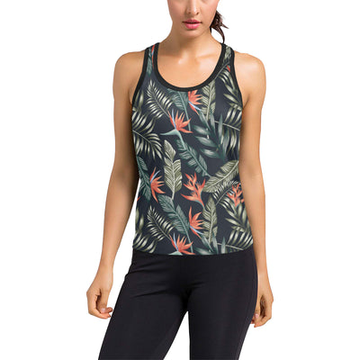 Bird Of Paradise Pattern Print Design BOP02 Women's Racerback Tank Top