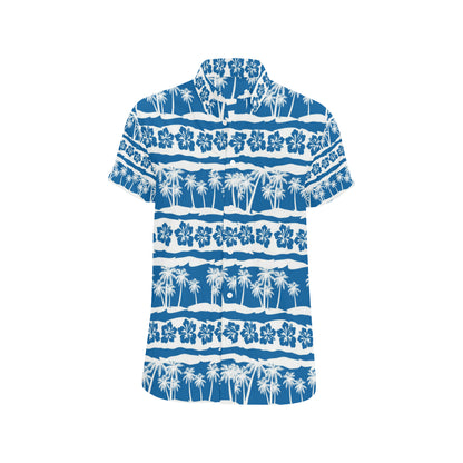 Hawaiian Themed Pattern Print Design H021 Men's Short Sleeve Button Up Shirt