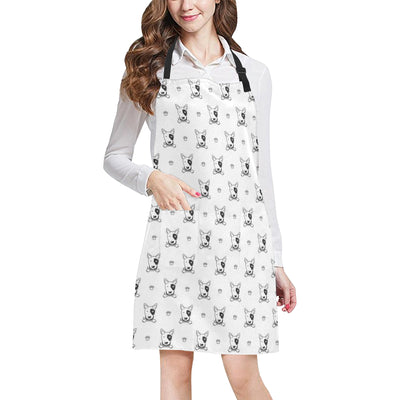 Bull Terriers Pattern Print Design 06 Apron with Pocket