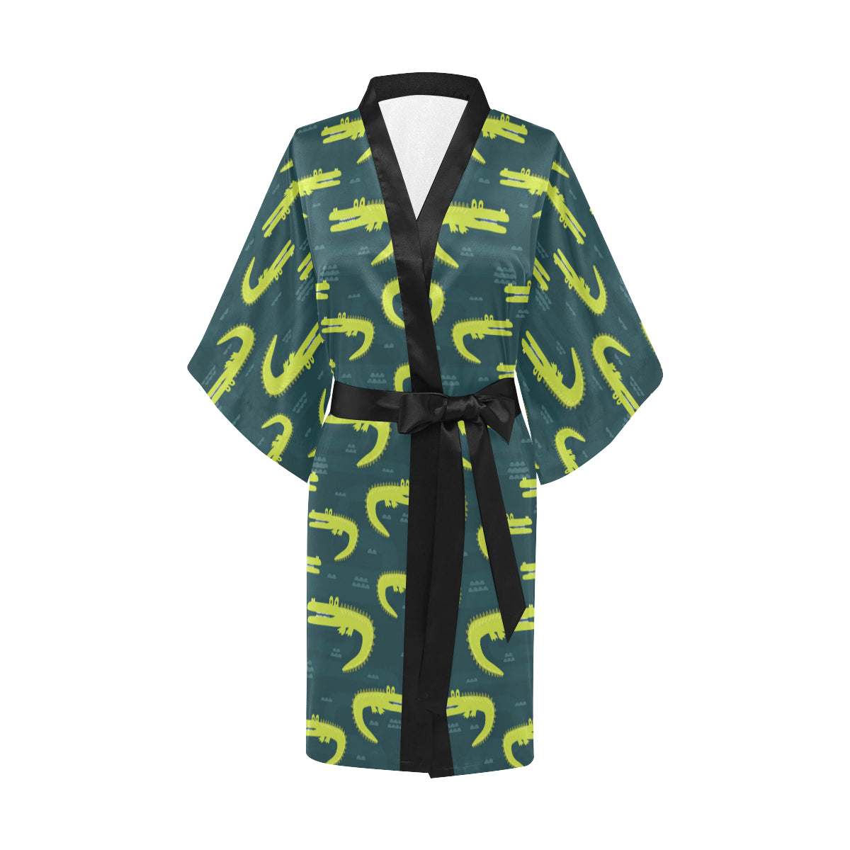 Alligator Pattern Print Design 03 Women's Short Kimono
