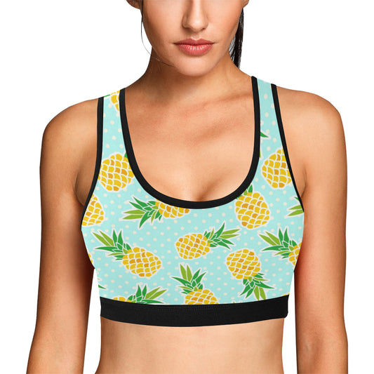 Pineapple Pattern Print Design PP01 Sports Bra