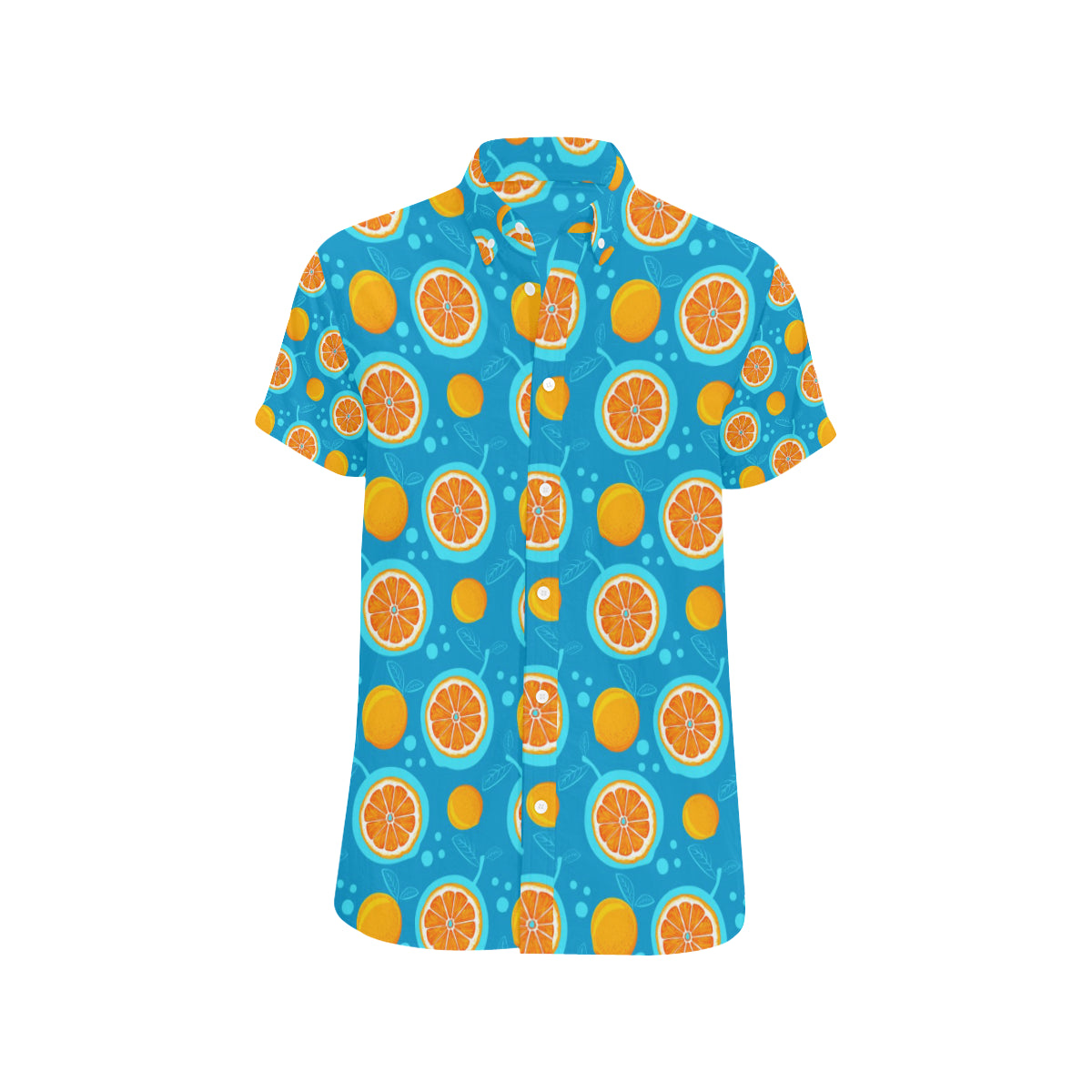 Grapefruit Pattern Print Design GF03 Men's Short Sleeve Button Up Shirt