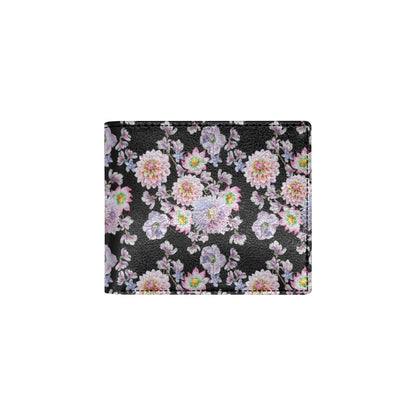 Dahlia Pattern Print Design DH012 Men's ID Card Wallet
