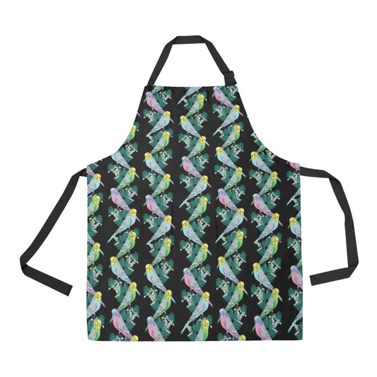 Budgerigar Pattern Print Design 03 Apron with Pocket
