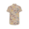 Dachshund Pattern Print Design 03 Men's Short Sleeve Button Up Shirt