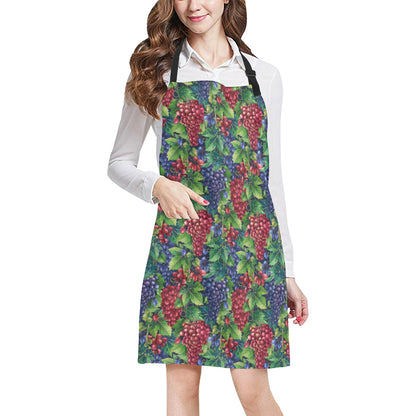 Grape Pattern Print Design GP02 Apron with Pocket
