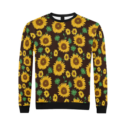 Sunflower Pattern Print Design SF01 Men Long Sleeve Sweatshirt
