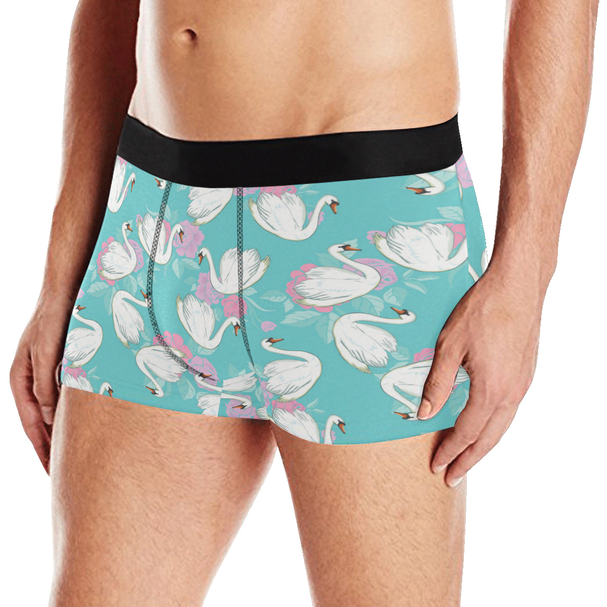 Swan Pattern Print Design 03 Men's Boxer Briefs