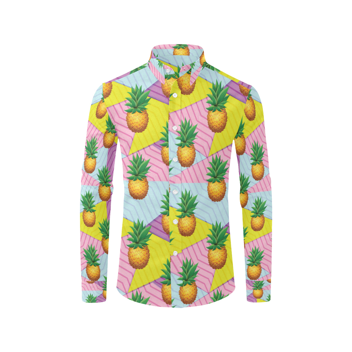 Pineapple Pattern Print Design PP05 Men's Long Sleeve Shirt