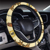 Cowboy Pattern Print Design 04 Steering Wheel Cover with Elastic Edge