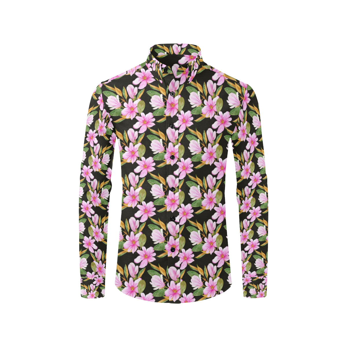 Magnolia Pattern Print Design MAG08 Men's Long Sleeve Shirt