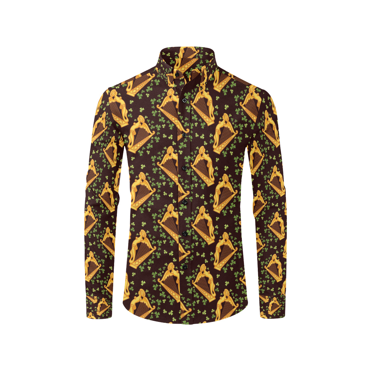 Harp Pattern Print Design 02 Men's Long Sleeve Shirt