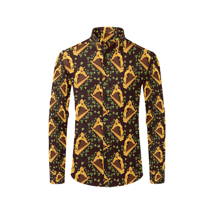 Harp Pattern Print Design 02 Men's Long Sleeve Shirt
