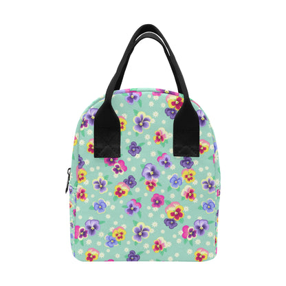 Pansy Pattern Print Design PS08 Insulated Lunch Bag