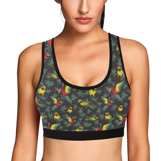 Parrot Themed Print Sports Bra