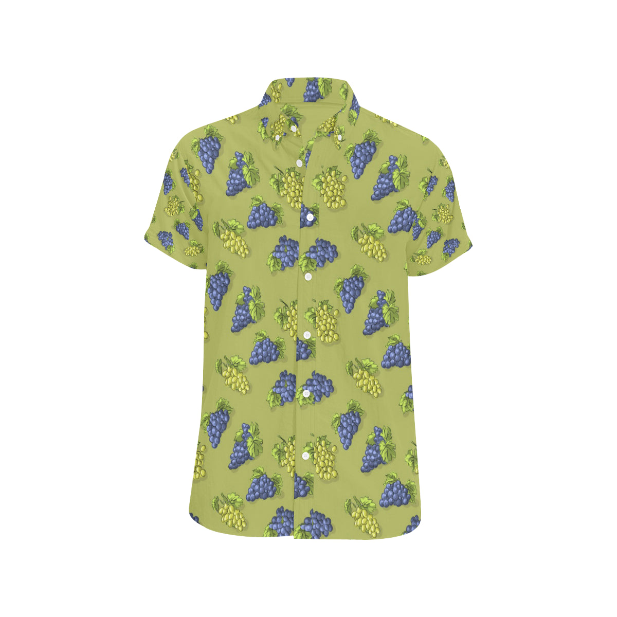 Grape Pattern Print Design GP08 Men's Short Sleeve Button Up Shirt