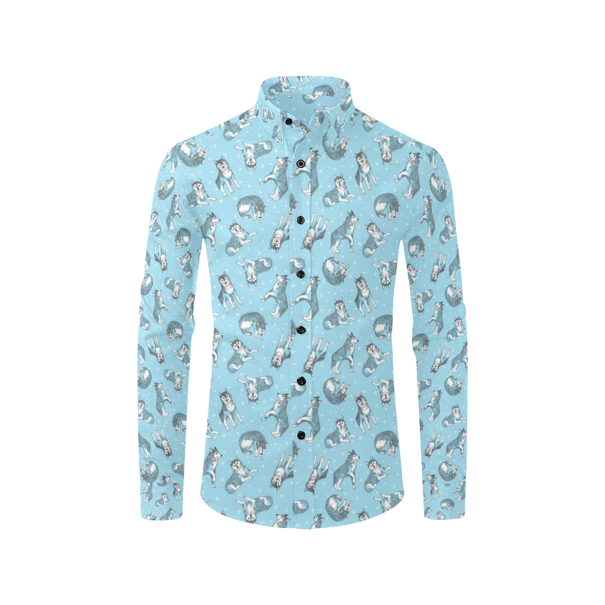 Wolf Design Print Pattern Men's Long Sleeve Shirt
