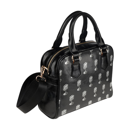 Microphone Vintage Pattern Print Design 01 Shoulder Handbag