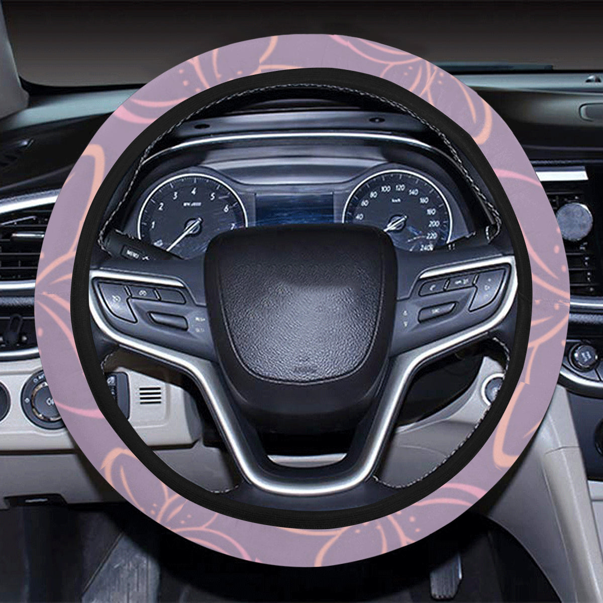 Plumeria Pattern Print Design A01 Steering Wheel Cover with Elastic Edge