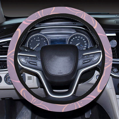 Plumeria Pattern Print Design A01 Steering Wheel Cover with Elastic Edge