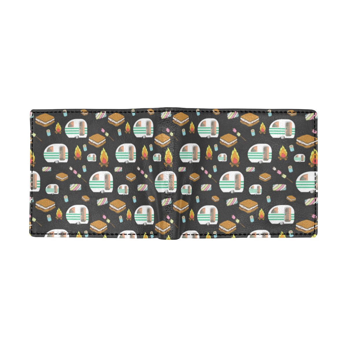 Camper marshmallow Camping Design Print Men's ID Card Wallet