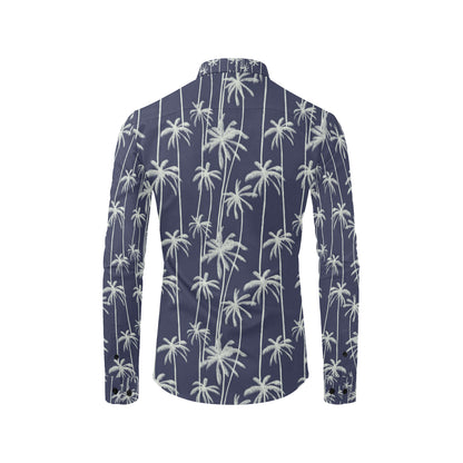 Palm Tree Pattern Print Design PT06 Men's Long Sleeve Shirt
