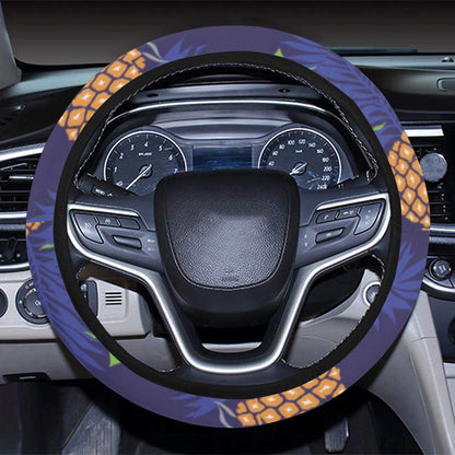 Pineapple Pattern Print Design PP02 Steering Wheel Cover with Elastic Edge