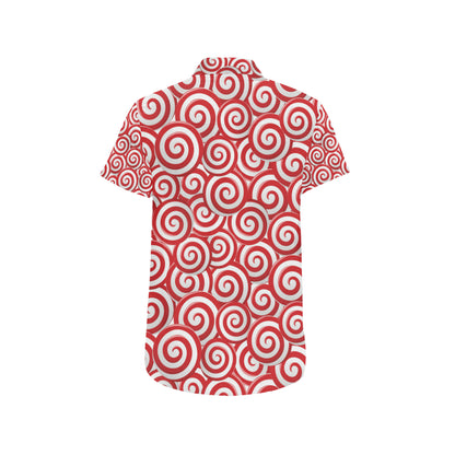 Candy Pattern Print Design 03 Men's Short Sleeve Button Up Shirt