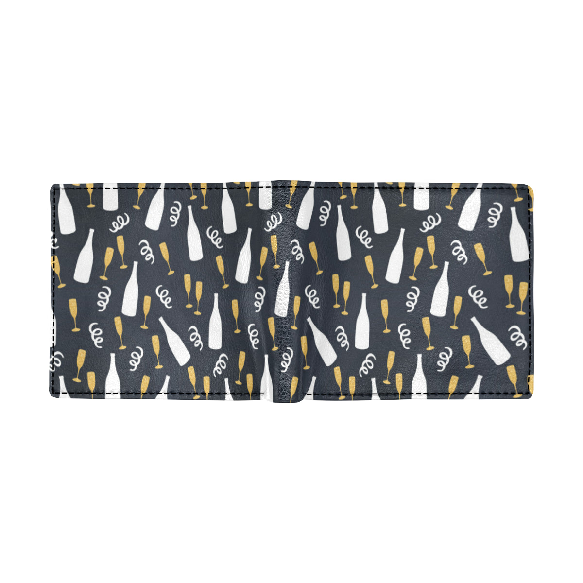 Champagne Pattern Print Design 01 Men's ID Card Wallet