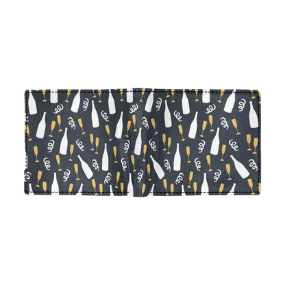 Champagne Pattern Print Design 01 Men's ID Card Wallet