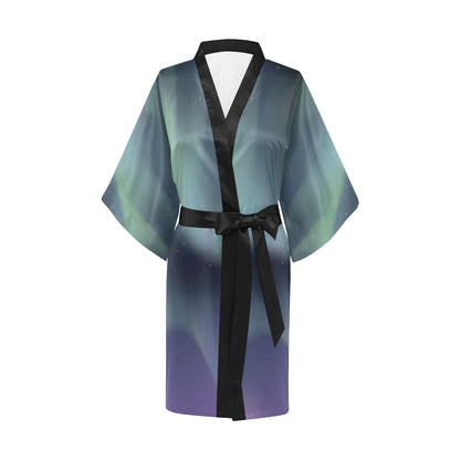 Aurora Borealis Pattern Print Design 01 Women's Short Kimono