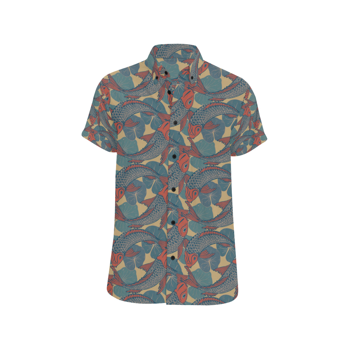 Pisces Pattern Print Design A01 Men's Short Sleeve Button Up Shirt
