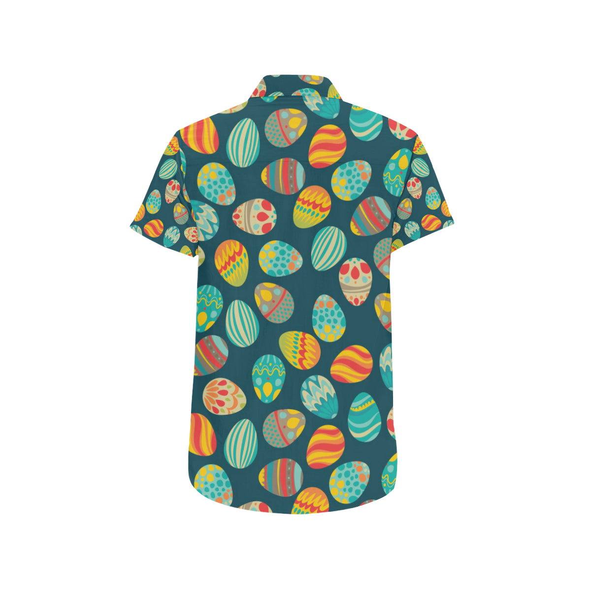 Easter Eggs Pattern Print Design RB09 Men's Short Sleeve Button Up Shirt