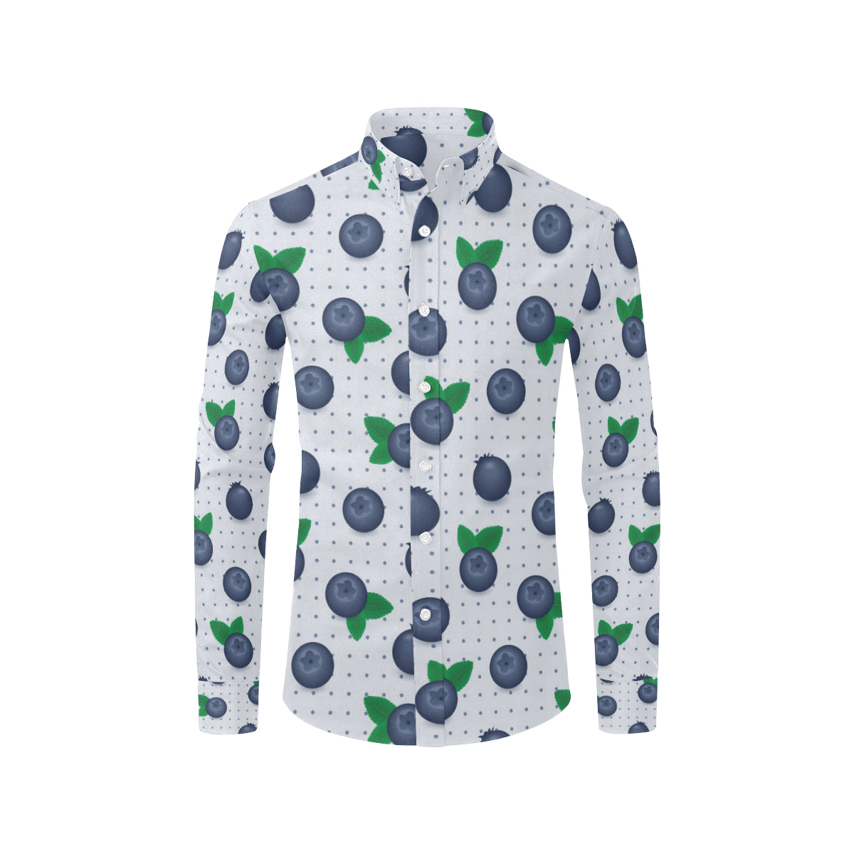 Blueberry Pattern Print Design BB02 Men's Long Sleeve Shirt