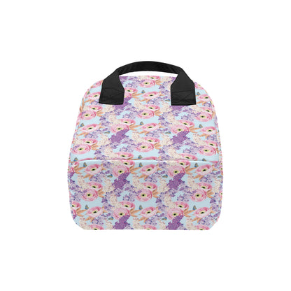 Lilac Pattern Print Design LI03 Insulated Lunch Bag