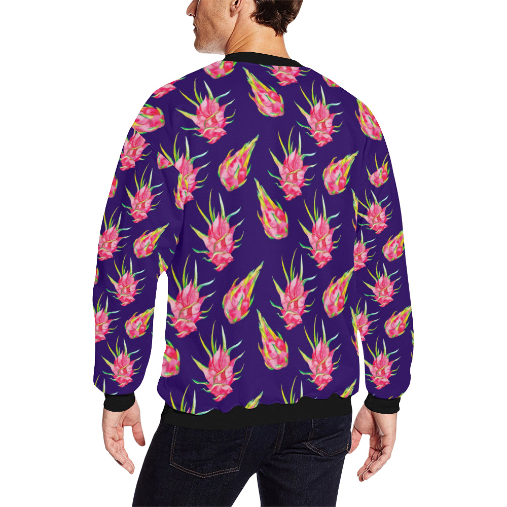 Dragonfruit Pattern Print Design DF02 Men Long Sleeve Sweatshirt