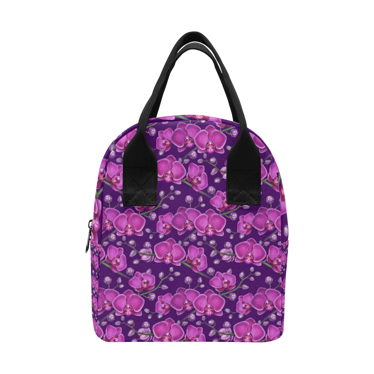Orchid Purple Pattern Print Design OR02 Insulated Lunch Bag