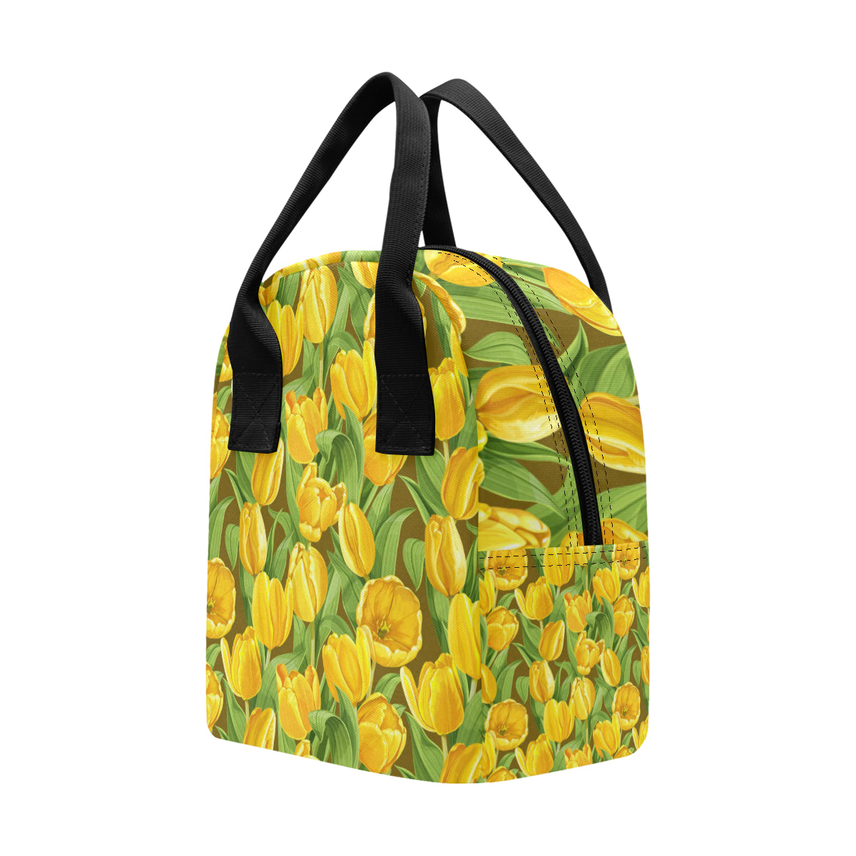 Tulip Yellow Pattern Print Design TP010 Insulated Lunch Bag