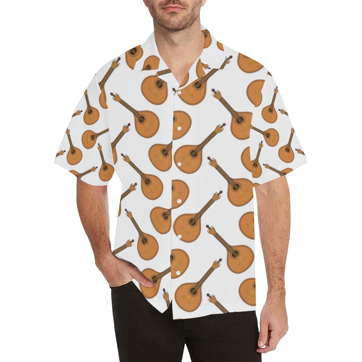 Mandolin Pattern Print Design 01 Men's Hawaiian Shirt