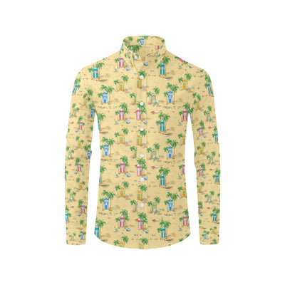 Beach Themed Pattern Print Design 01 Men's Long Sleeve Shirt