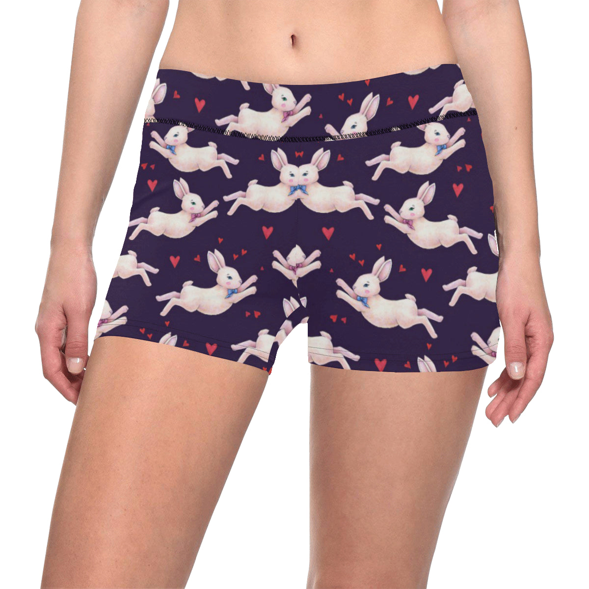 Rabbit Pattern Print Design RB016 Yoga Shorts