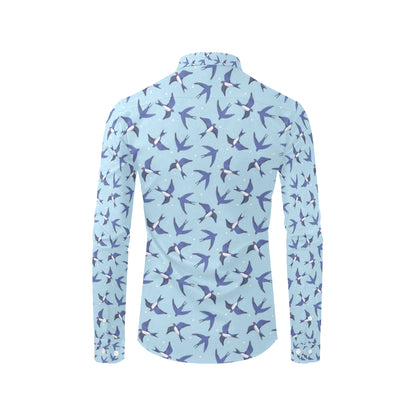 Swallow Bird Pattern Print Design 06 Men's Long Sleeve Shirt