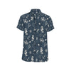 Nautical Sea Themed Print Men's Short Sleeve Button Up Shirt