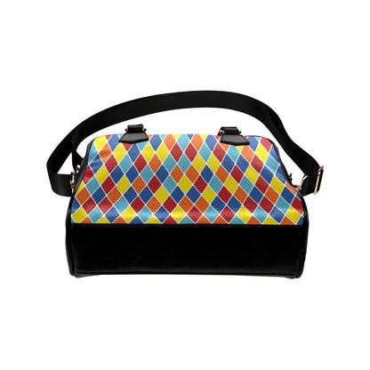 Harlequin Pattern Print Design 01 Shoulder Handbag
