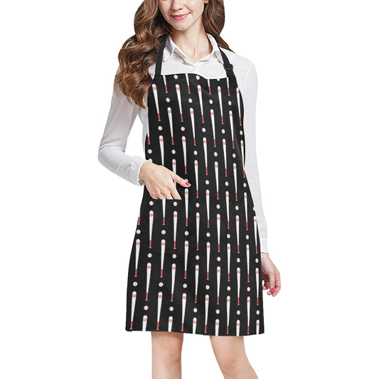 Baseball Pattern Print Design 03 Apron with Pocket