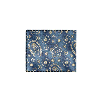 Jean Paisley Pattern Print Design 01 Men's ID Card Wallet
