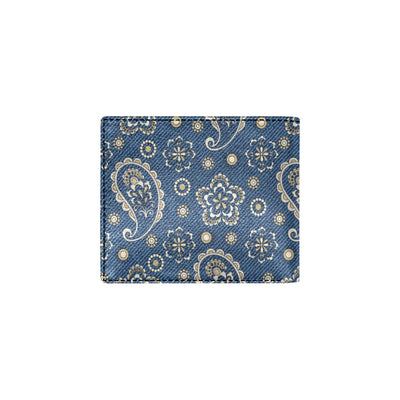 Jean Paisley Pattern Print Design 01 Men's ID Card Wallet
