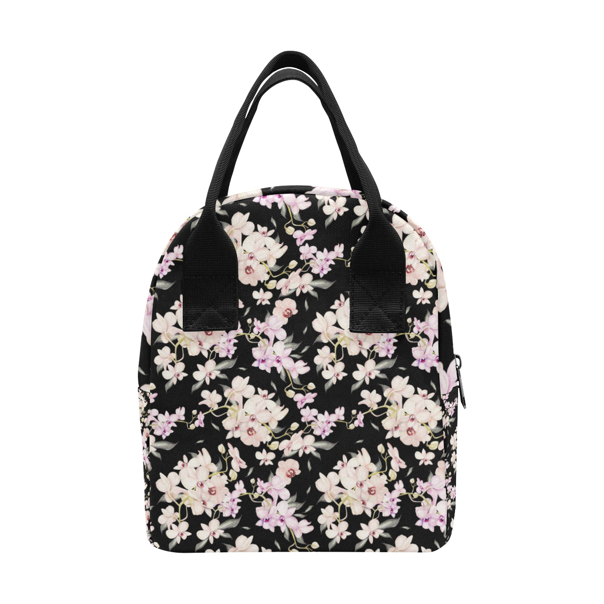 Orchid White Pattern Print Design OR03 Insulated Lunch Bag